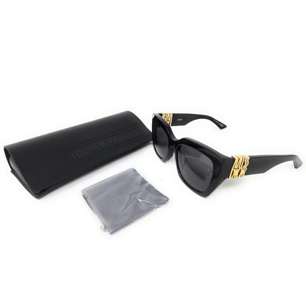 Authentic CHRISTIAN DIOR MissDior S2F Square Sunglasses, Black Frame- Gray Lens